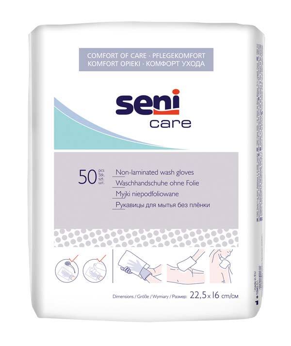SENI Waschhandschuhe unfoliert | 50 Stück/Packung